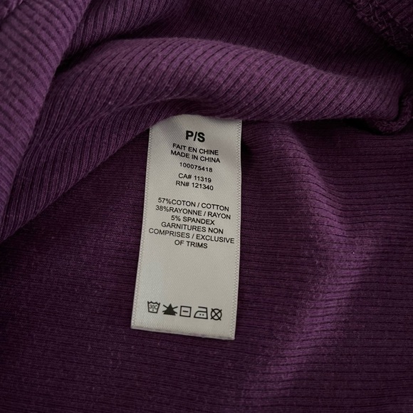 Garage Purple Ribbed Crop Top - Picture 5 of 6